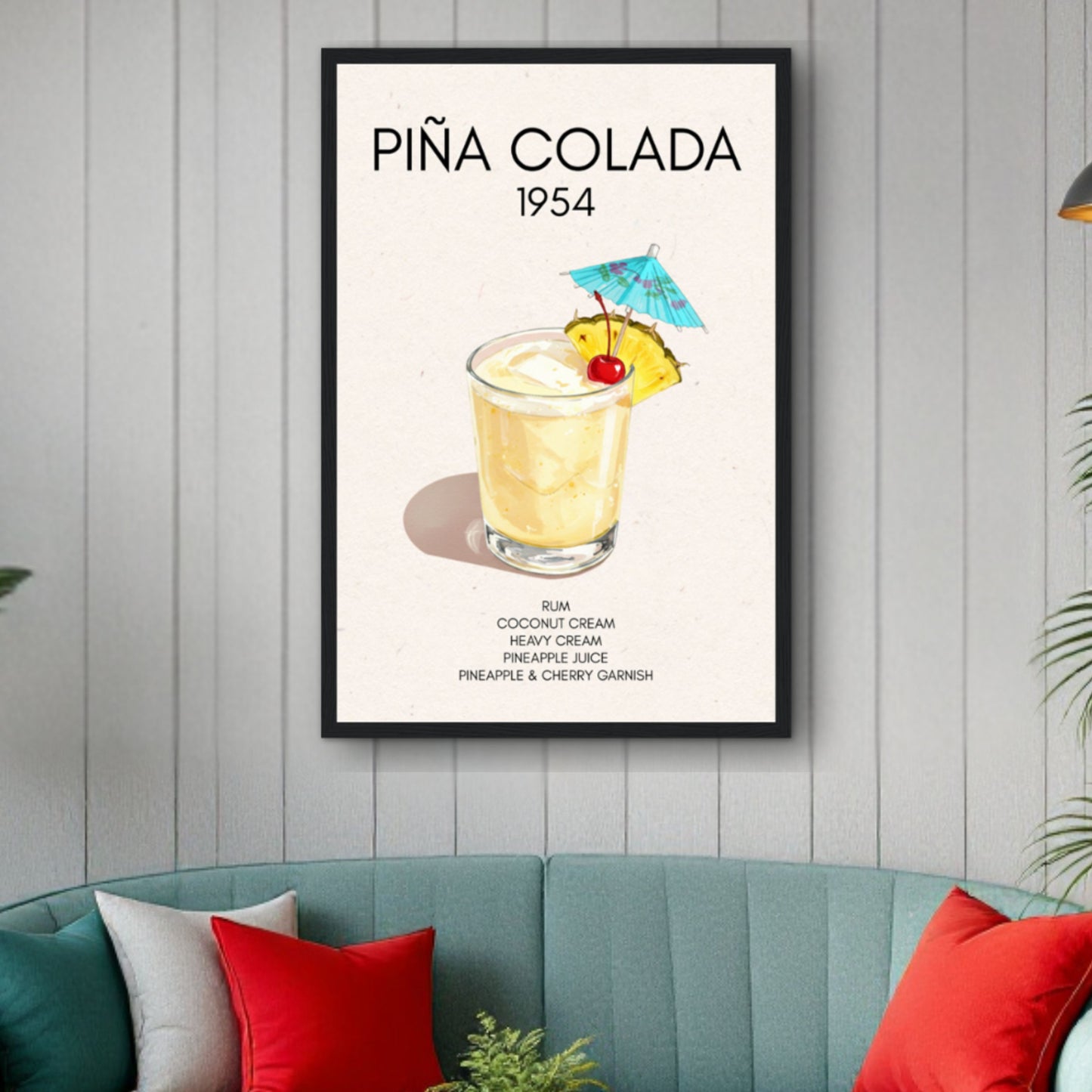 Pina Colada Cocktail Bar Poster Print