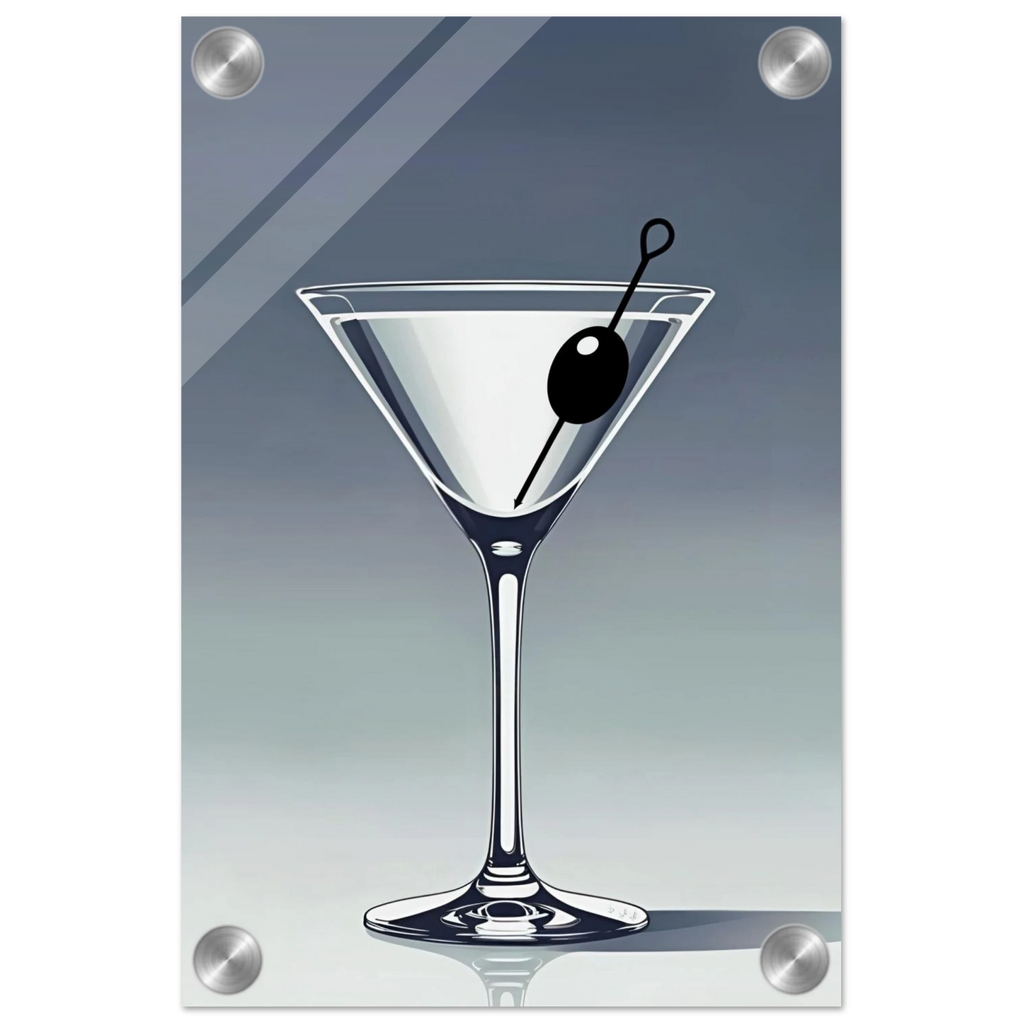 Retro Martini Cocktail Bar Art Print 20x30 cm 8x12″ Sleek Acrylic Print No Frame