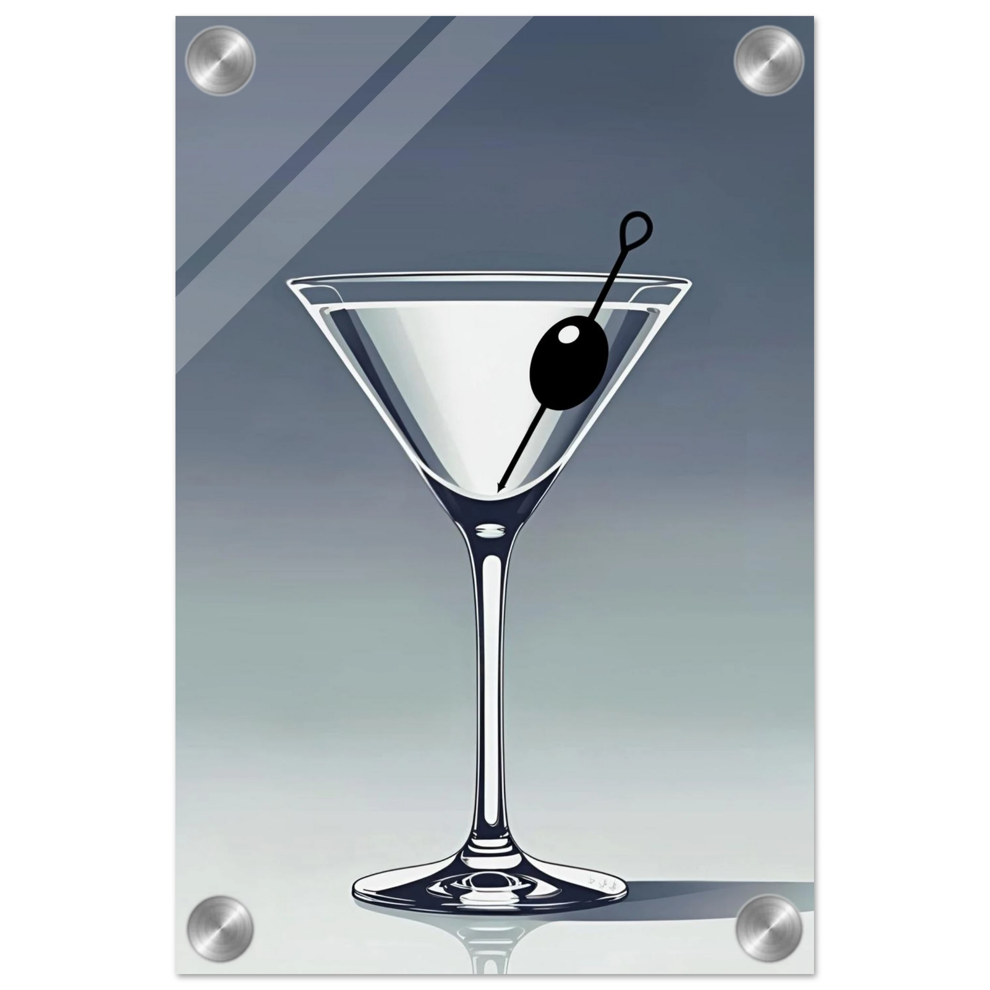 Retro Martini Lounge Cocktail Bar Art Print 20x30 cm 8x12″ Sleek Acrylic Print No Frame