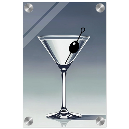 Retro Martini Lounge Cocktail Bar Art Print 20x30 cm 8x12″ Sleek Acrylic Print No Frame