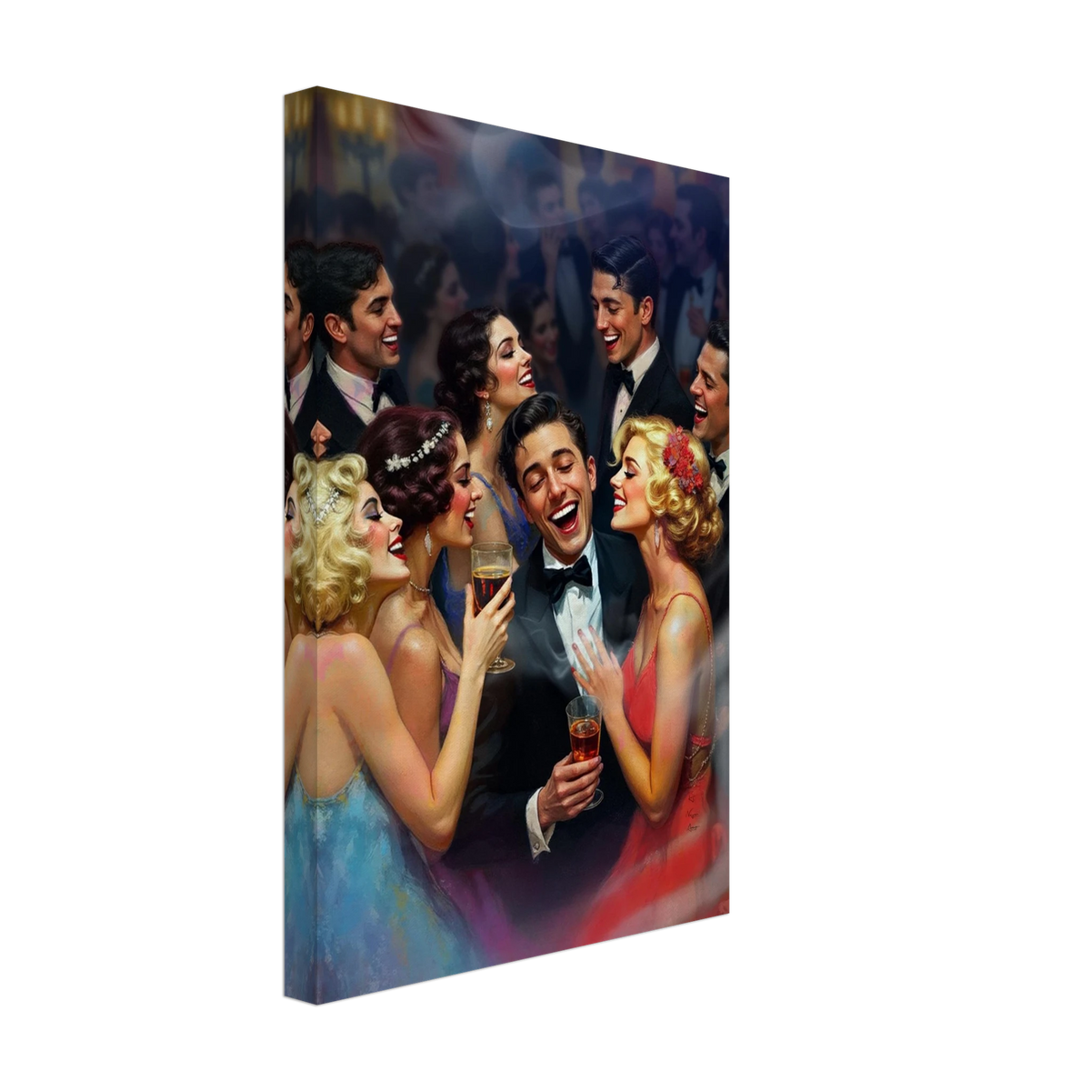 1920s Great Gatsby Speakeasy Party Art Print No Frame 30x45 cm 12x18″ Gallery Wrapped Canvas