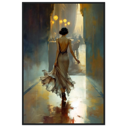 1920s Speakeasy Art Deco Flapper Print 60x90 cm 24x36″ Classic Matte Paper Wooden Framed Poster Black Wood Frame