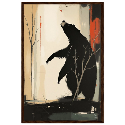 Abstract Bear Wildlife Art Print 40x60 cm 16x24″ Premium Matte Paper Wooden Framed Poster Dark Brown Wood Frame