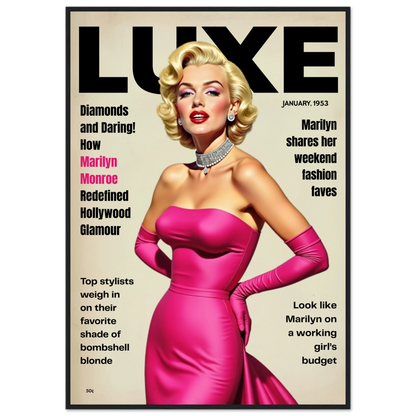 Marilyn Monroe Old Hollywood Art Print Black Wood Frame 70x100 cm 28x40″ Classic Matte Paper Wooden Framed Poster