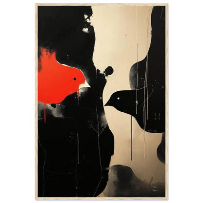 Abstract Bird Minimalist Fine Art Print 60x90 cm 24x36″ Museum-Quality Matte Paper Wooden Framed Poster Light Wood Frame