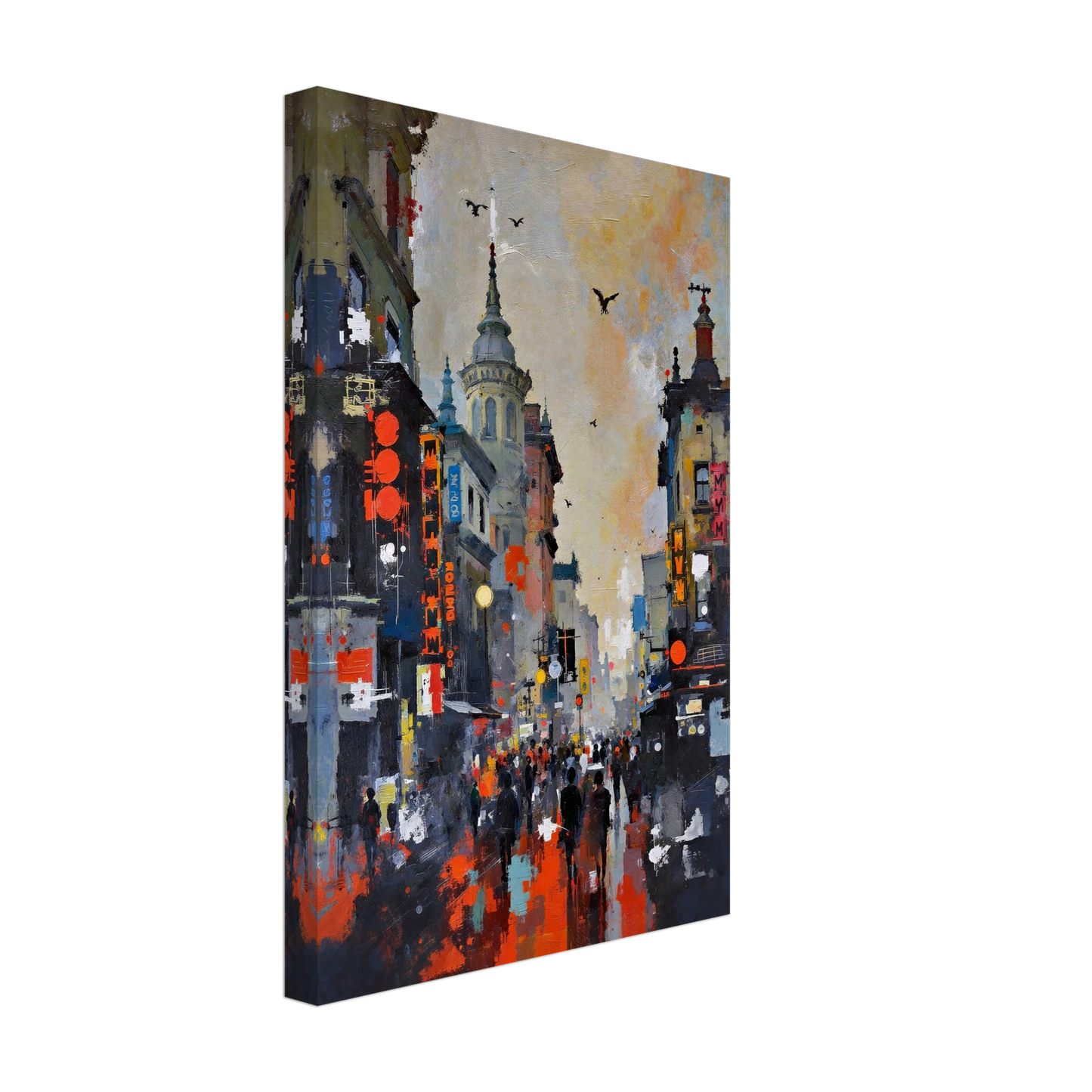 Gothic City Street Art Print - European Cityscape