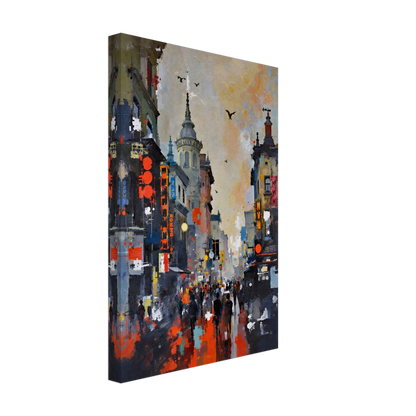 Gothic City Street Art Print - European Cityscape