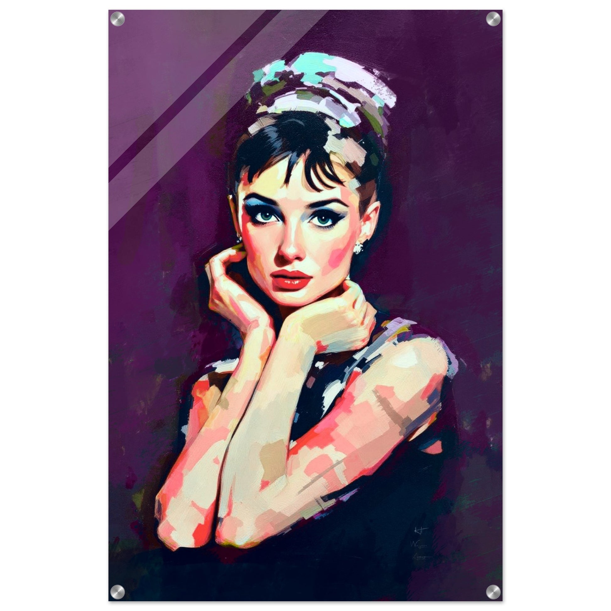 Audrey Hepburn Painting Art Print 60x90 cm 24x36″ Gallery Wrapped Canvas No Frame