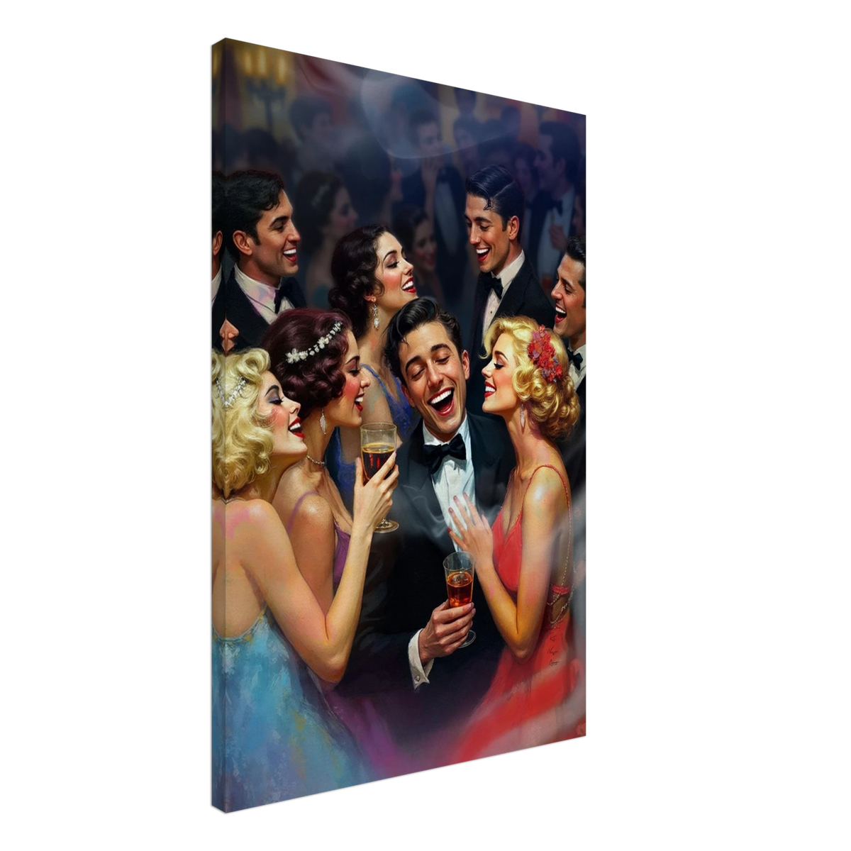 1920s Great Gatsby Speakeasy Party Art Print No Frame 60x90 cm 24x36″ Gallery Wrapped Canvas