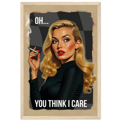 Retro Blonde Bombshell 1960s Funny Quote Art Print Light Wood Frame 30x45 cm 12x18″ Museum-Quality Matte Paper Wooden Framed Poster