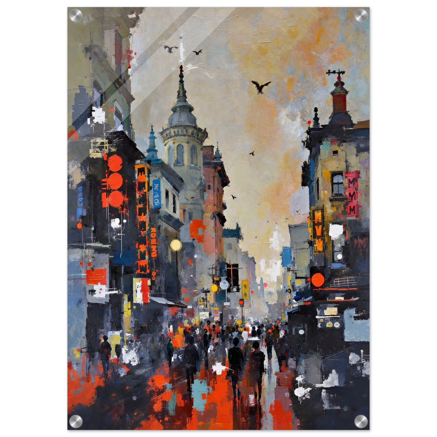Gothic City Street Art Print - European Cityscape