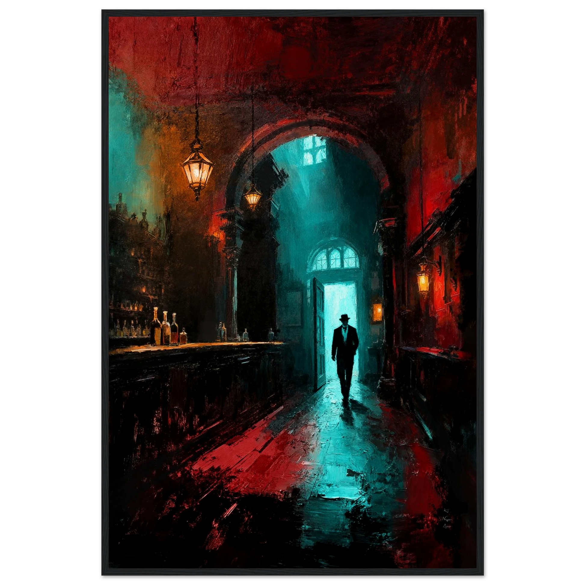 Speakeasy 1920s Bar Art Poster Print 40x60 cm 16x24″ Museum-Quality Matte Framed Poster Black Wood Frame