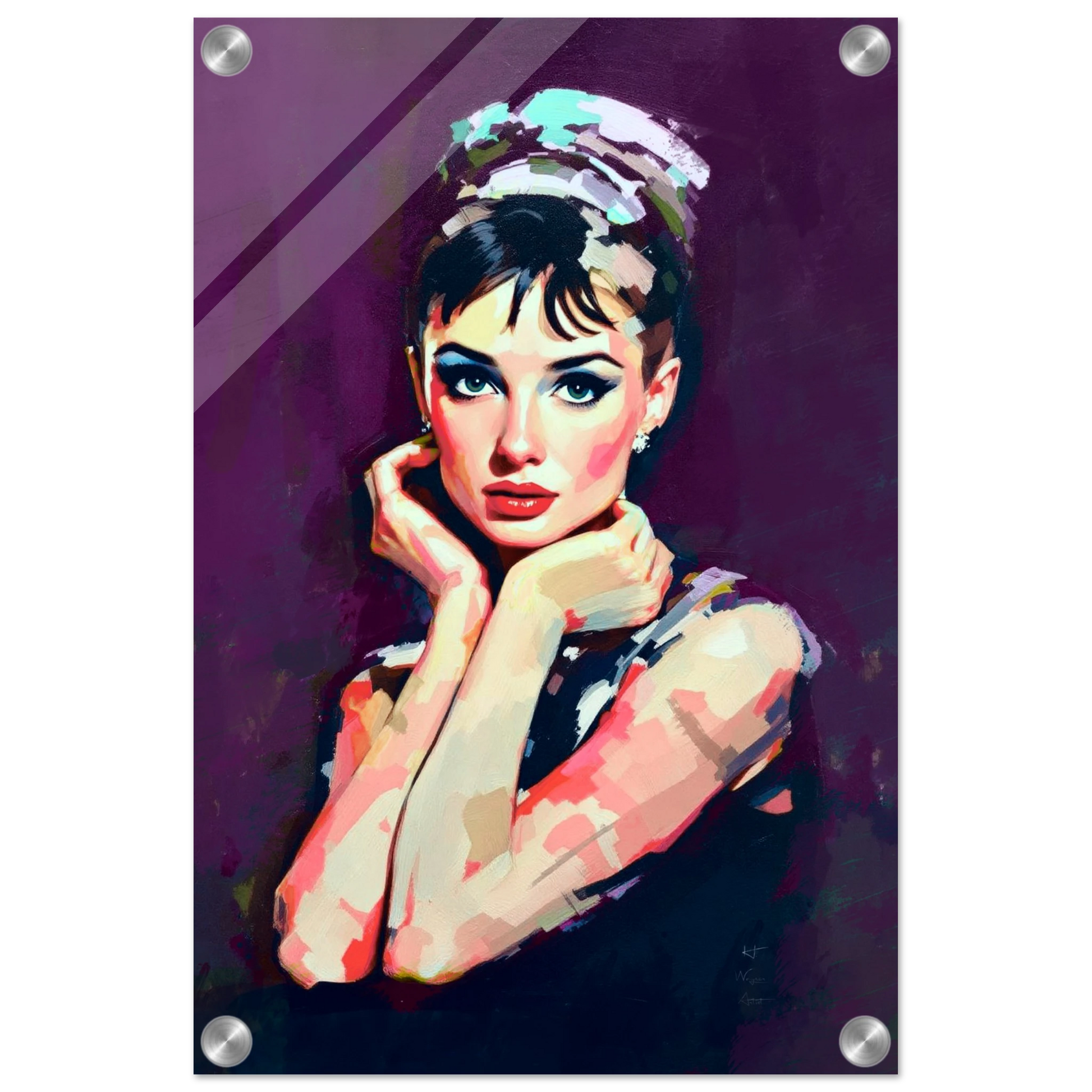 Audrey Hepburn Painting Art Print 30x45 cm 12x18″ Sleek Acrylic Print No Frame