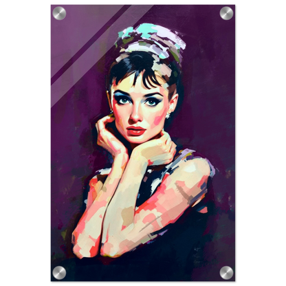 Audrey Hepburn Painting Art Print 30x45 cm 12x18″ Sleek Acrylic Print No Frame