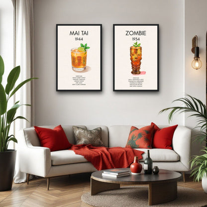 Zombie Tiki Cocktail Bar Art Print