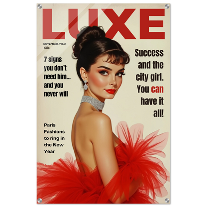 Audrey Hepburn Vintage Fashion Art Print No Frame 60x90 cm 24x36″ Sleek Acrylic Print