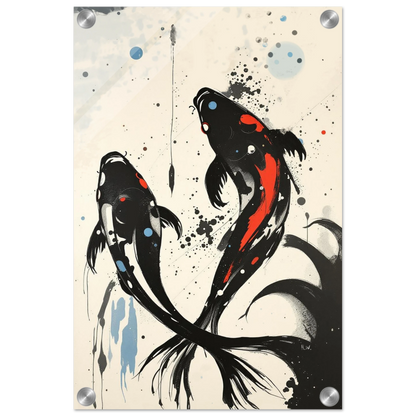 Modern Koi Fish Ocean Art Print 30x45 cm 12x18″ Sleek Acrylic Print No Frame