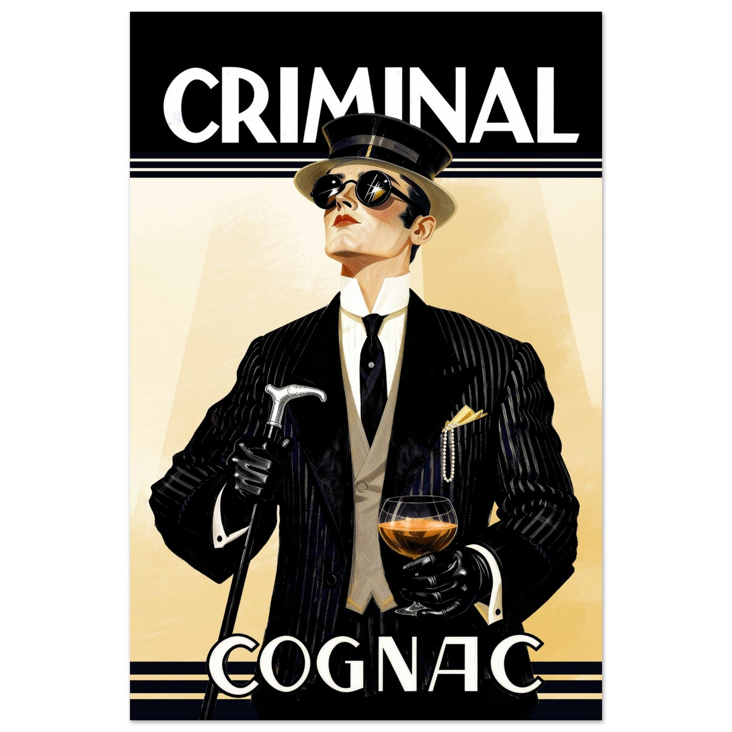Criminal Cognac 1920s Art Deco Print 40x60 cm 16x24″ Premium Matte Poster