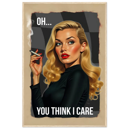 Retro Blonde Bombshell 1960s Funny Quote Art Print Light Wood Frame 60x90 cm 24x36″ Classic Matte Paper Wooden Framed Poster