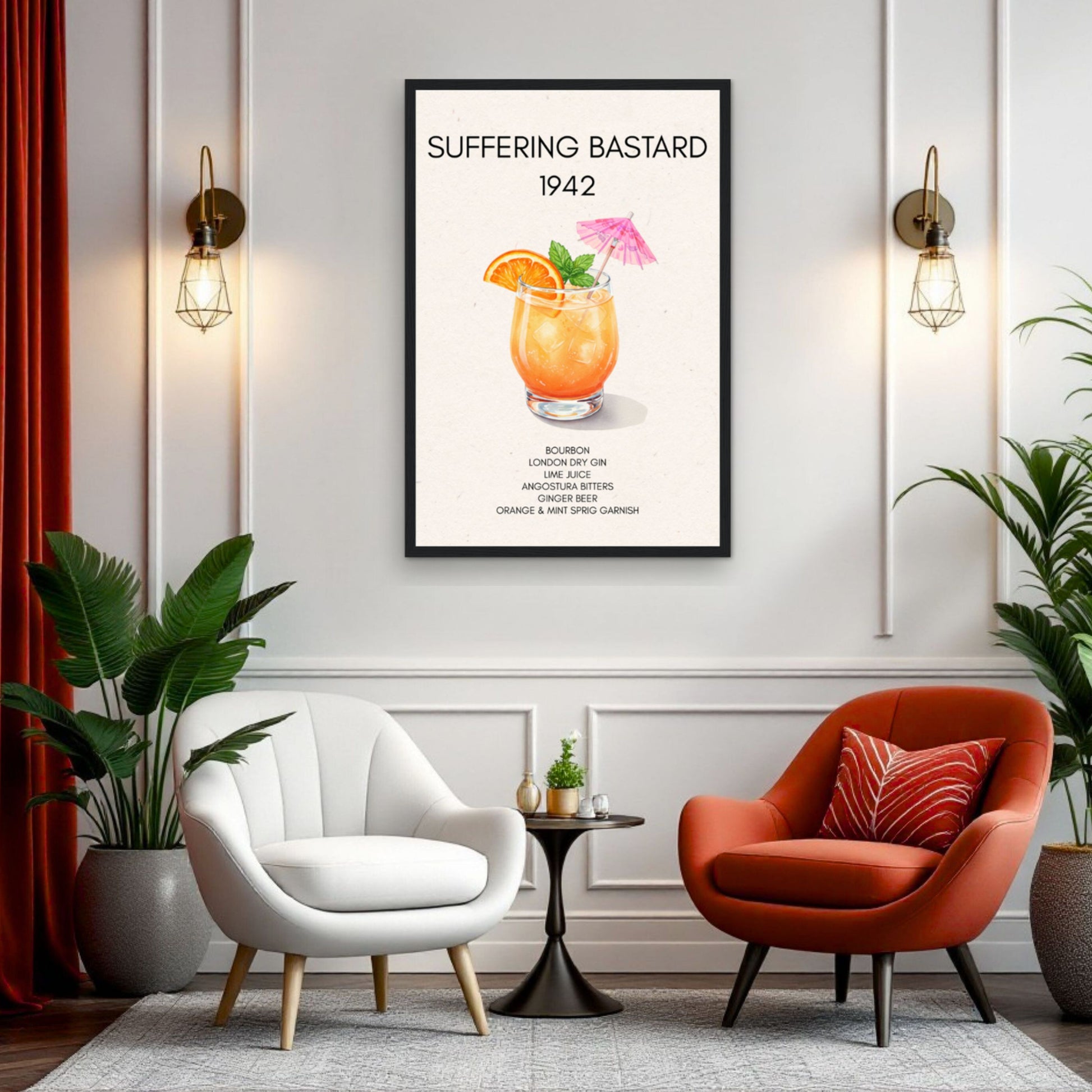 Suffering Bastard Tiki Cocktail Bar Poster Print No Frame 60x90 cm 24x36″ Classic Matte Paper Poster