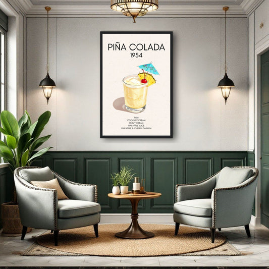 Pina Colada Cocktail Bar Poster Print