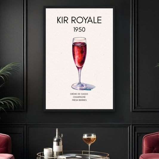 Kir Royale Champagne Cocktail Bar Poster Print