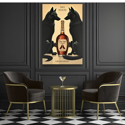 Two Wolves Italian Cocktail Bar Art Print