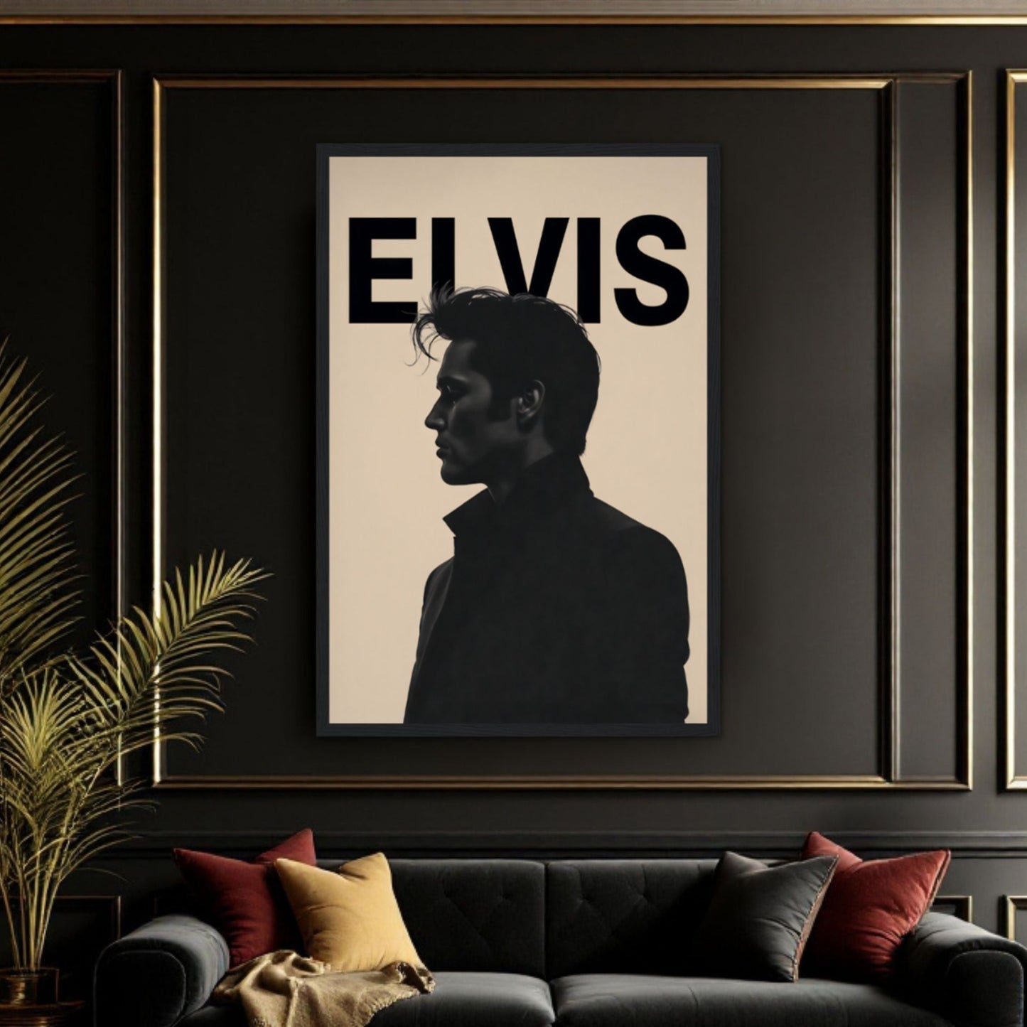 Young Elvis Presley Silhouette Art Print