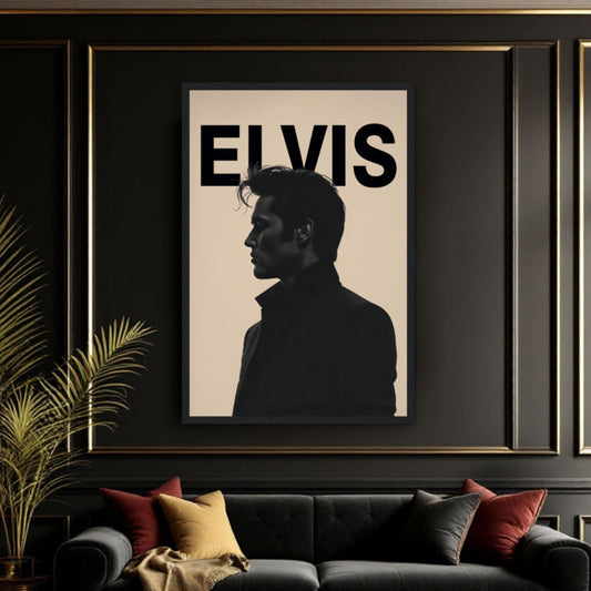 Young Elvis Presley Silhouette Art Print