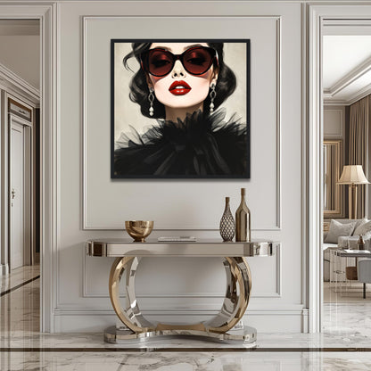 Paris Glam 80s Fashion Model Art Print