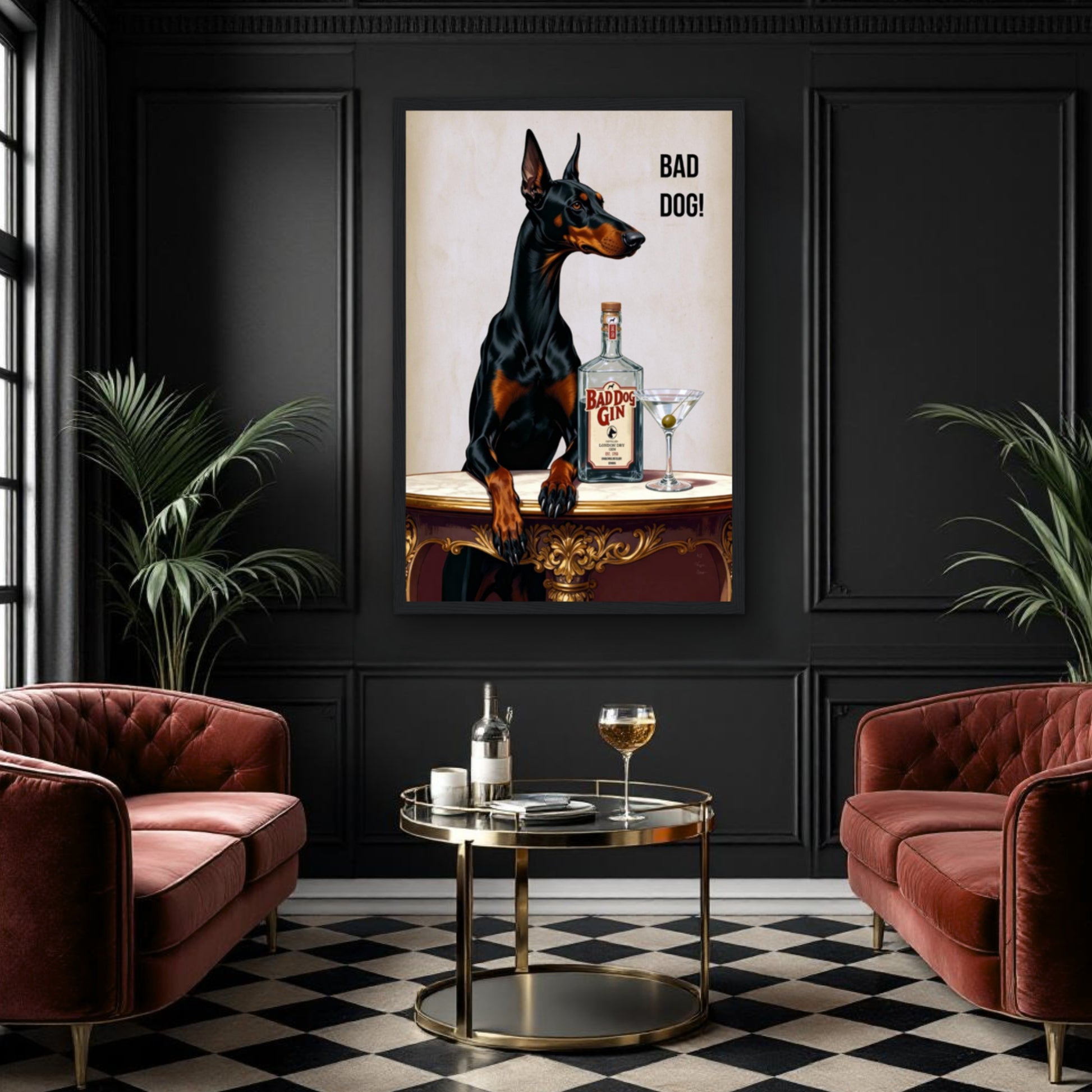 Bad Dog Gin Cocktail Bar Art Print