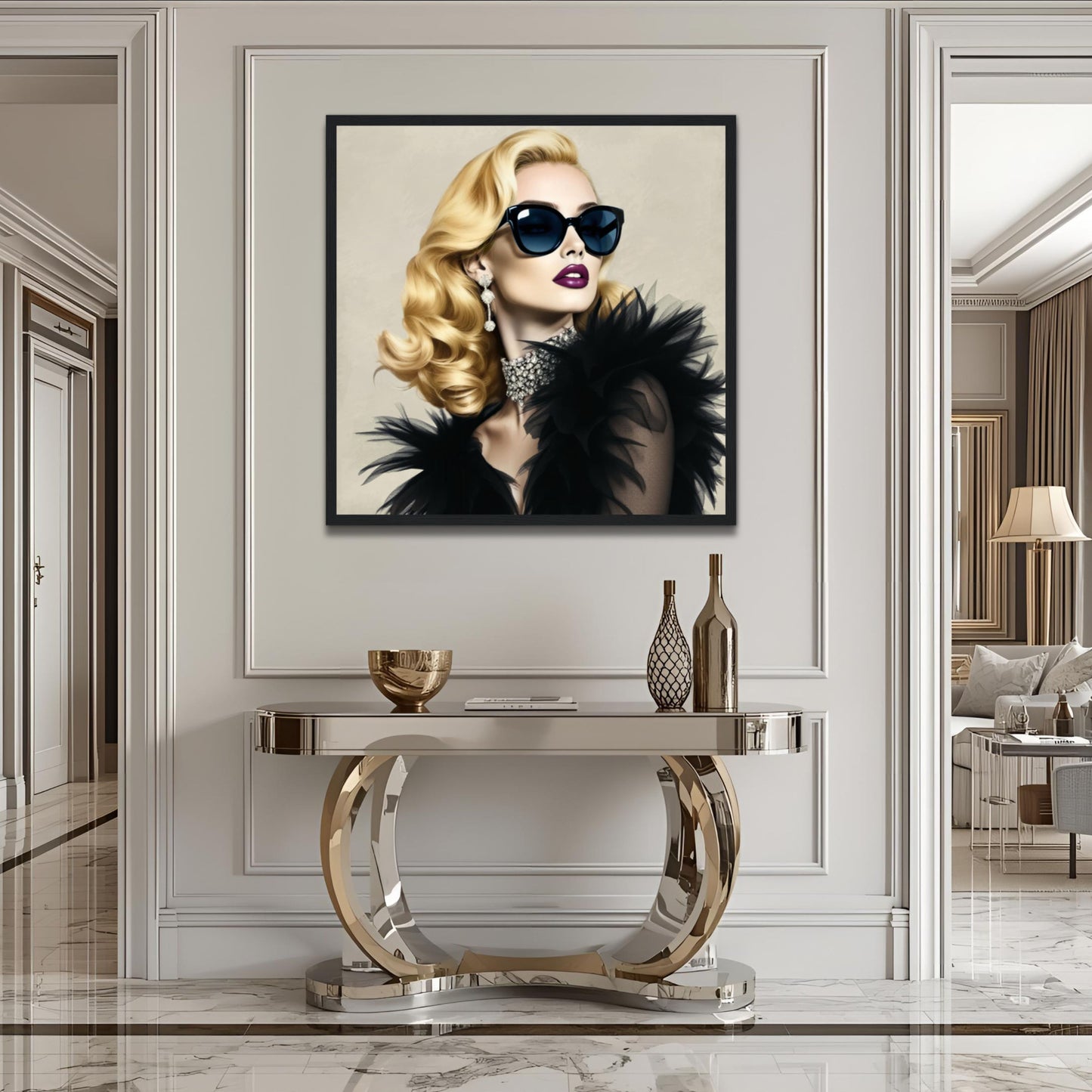 Blonde Bombshell Fashion Model Art Print