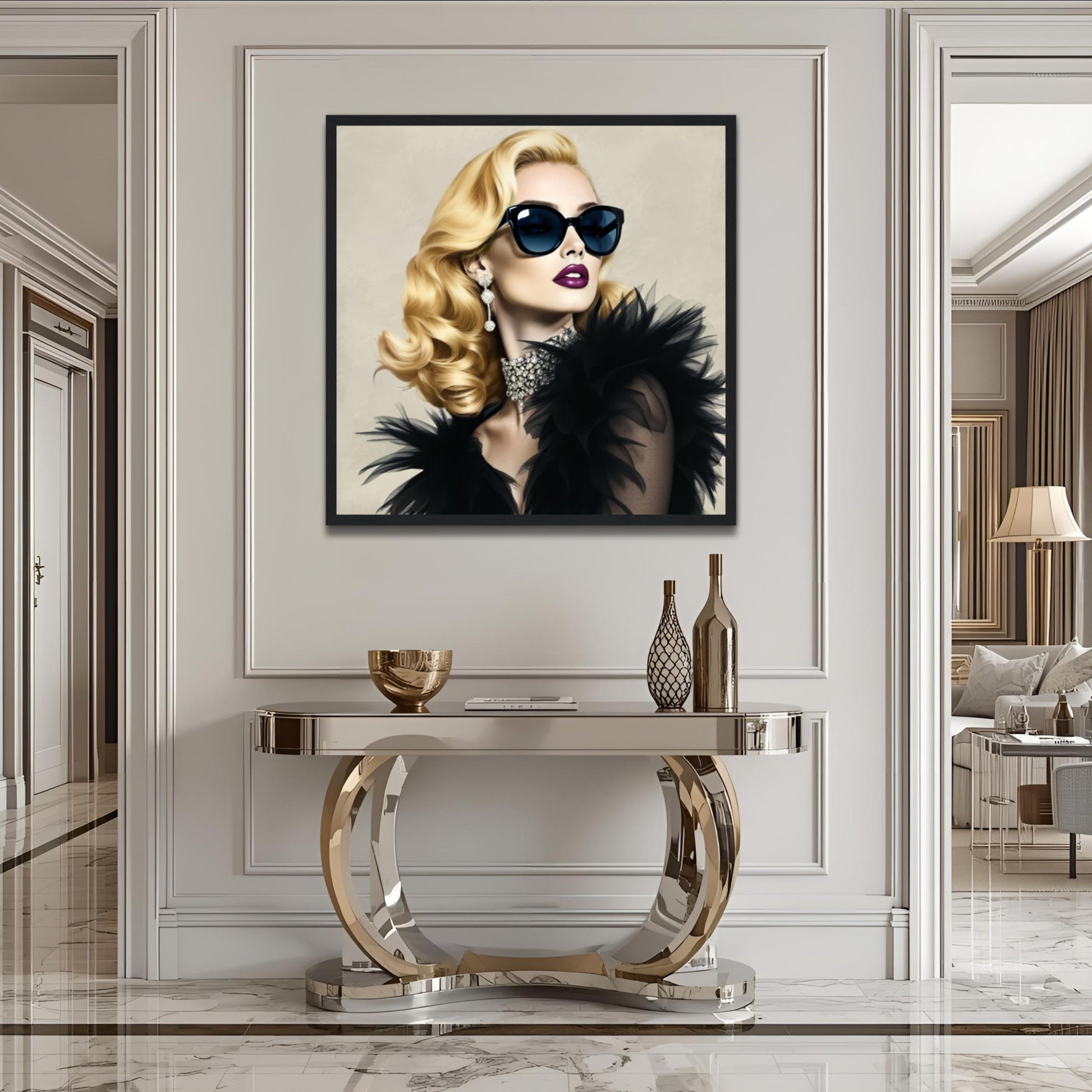 Blonde Bombshell Fashion Model Art Print