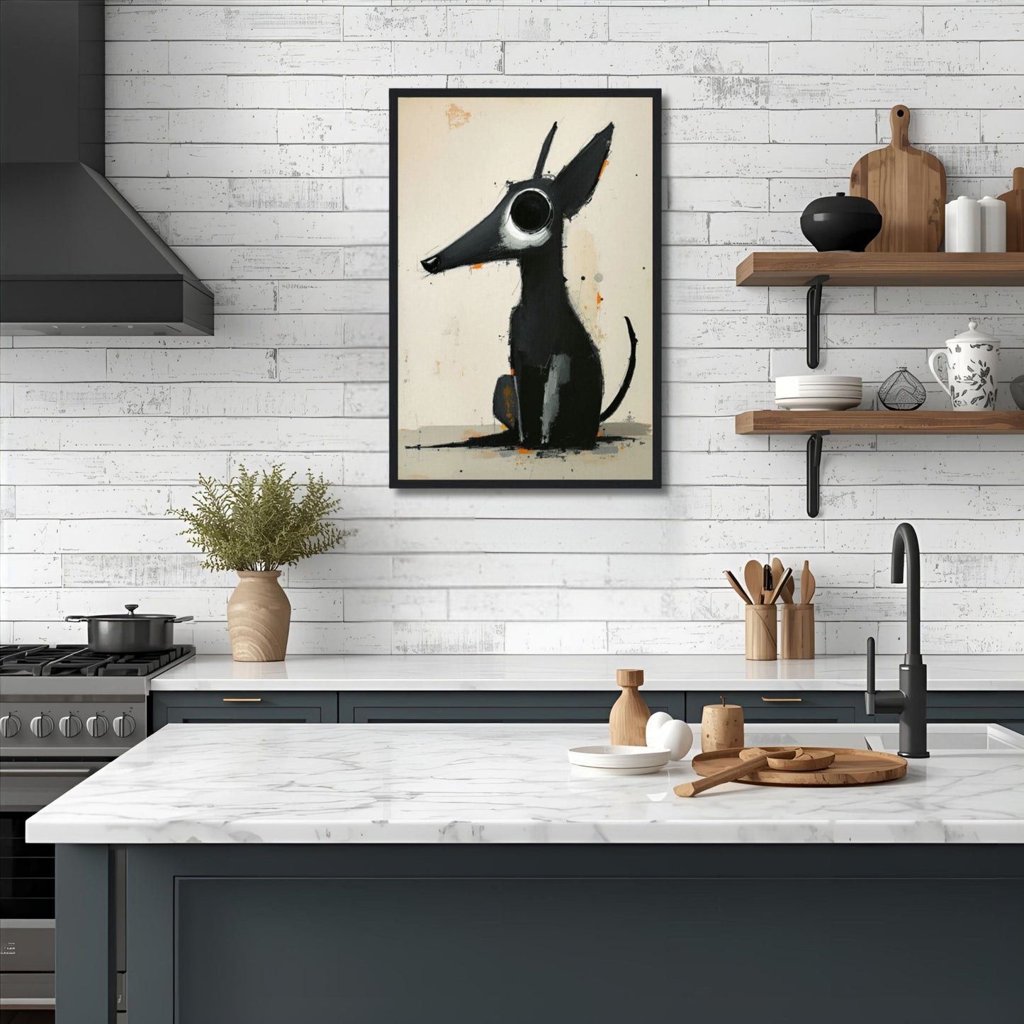 Big Eyed Abstract Dog Fine Art Print