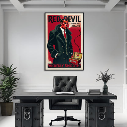 Red Devil 1920s Art Deco Cigar Art Print