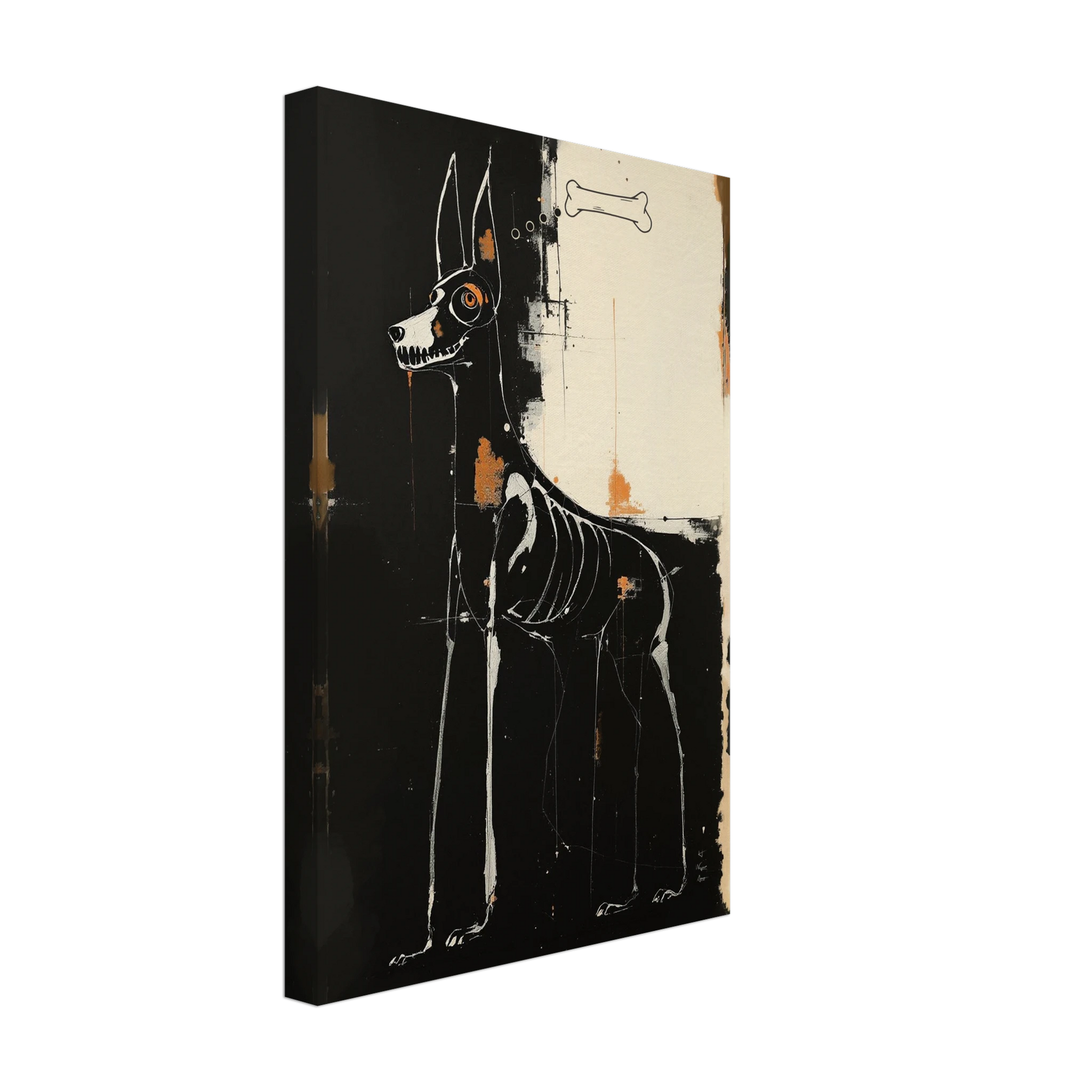 X-ray Skeleton Dog Abstract Art Poster Print 30x45 cm 12x18″ Gallery Wrapped Canvas No Frame