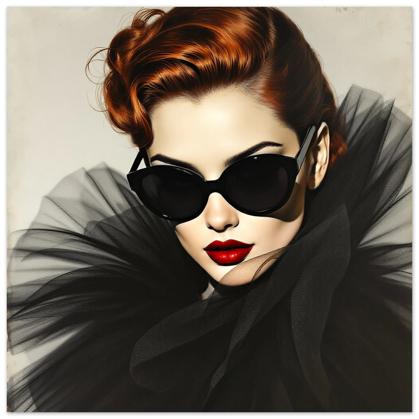 Femme Fatale Paris Runway Fashion Art Print 70x70 cm 28x28″ Premium Matte Paper Poster
