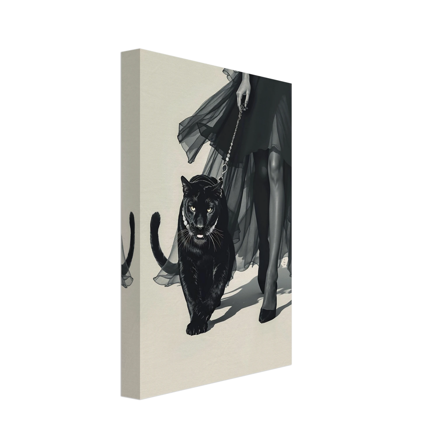 Retro Fashion Model Panther Art Print No Frame 20x30 cm 8x12″ Gallery Wrapped Canvas