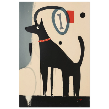 Funny Modern Dog Lover's Art Print 60x90 cm 24x36″ Premium Matte Paper Poster No Frame