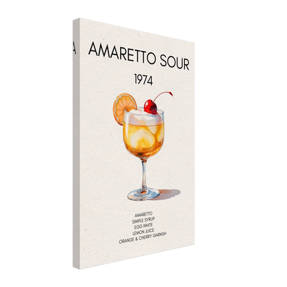 Amaretto Sour Cocktail Bar Art Print No Frame 40x60 cm 16x24″ Gallery Wrapped Canvas