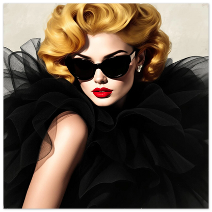 Paris Avant-Garde Retro Fashion Model Art Print 45x45 cm 18x18″ Premium Matte Paper Poster