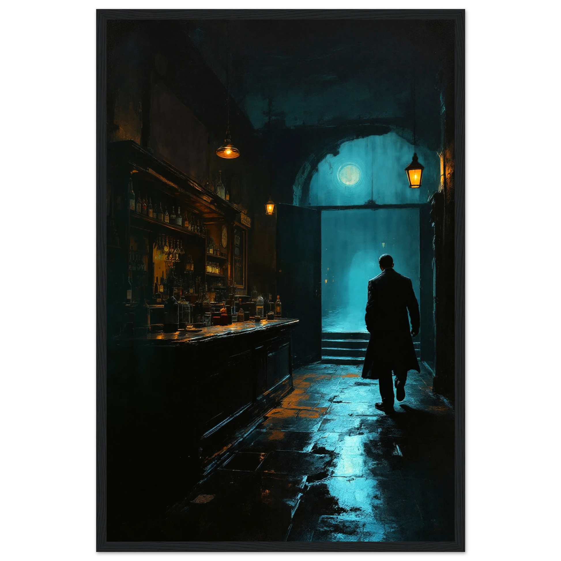 Speakeasy Prohibition Bootleg Bar Art Poster Print 40x60 cm 16x24″ Premium Matte Paper Wooden Framed Poster Black Wood Frame