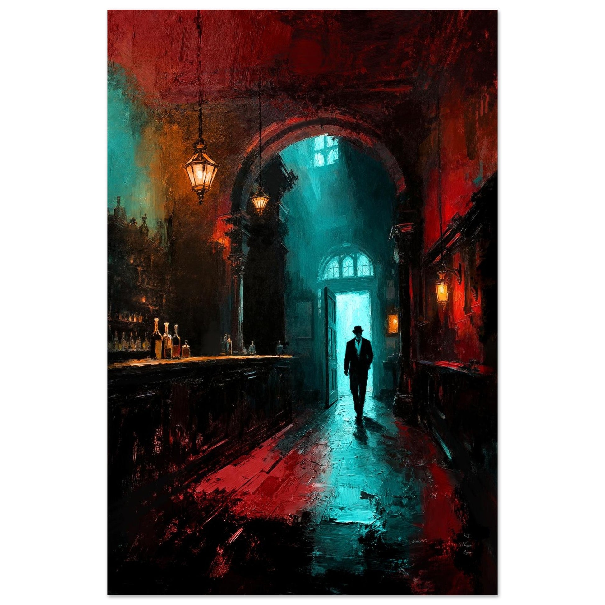 Speakeasy 1920s Bar Art Poster Print 70x100 cm 28x40″ Premium Matte Framed Poster Black Wood Frame