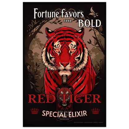Tiger Cocktail Bar Art Poster Print 60x90 cm 24x36″ Museum-Quality Matte Poster No Frame