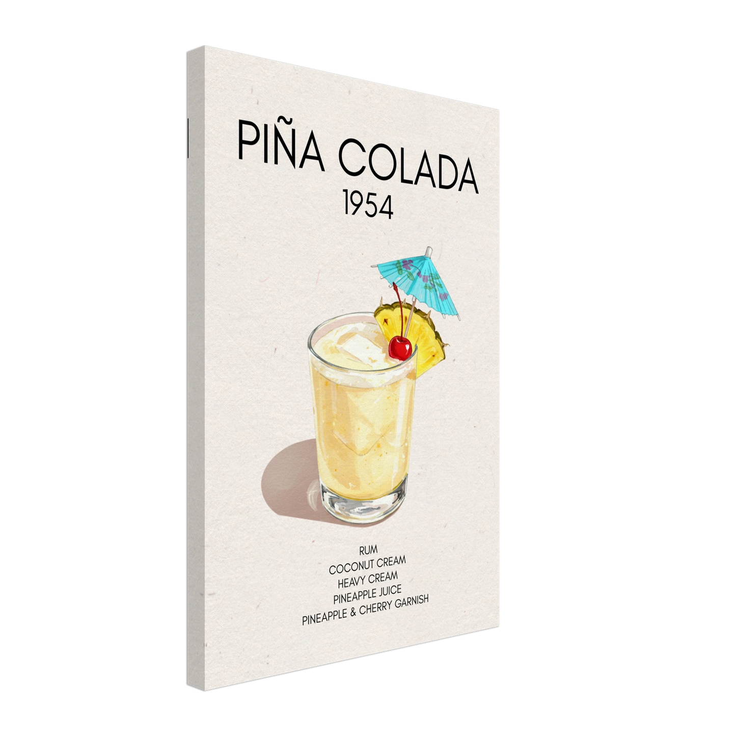 Pina Colada Cocktail Bar Poster Print No Frame 40x60 cm 16x24″ Gallery Wrapped Canvas