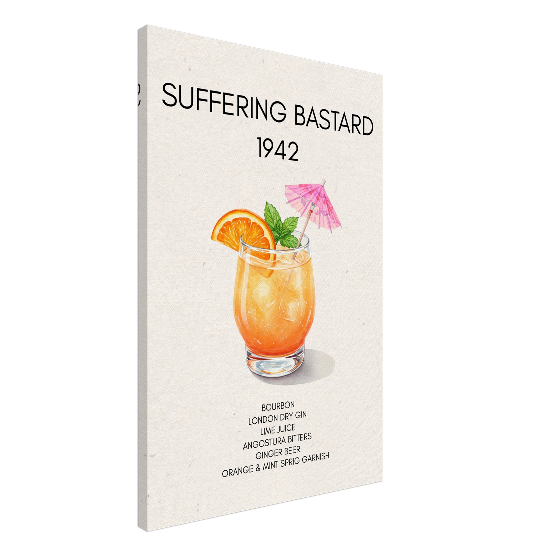 Suffering Bastard Tiki Cocktail Bar Poster Print No Frame 60x90 cm 24x36″ Gallery Wrapped Canvas