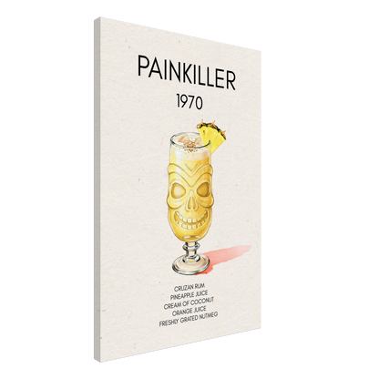 Painkiller Cocktail Bar Art Tiki Print No Frame 60x90 cm 24x36″ Gallery Wrapped Canvas