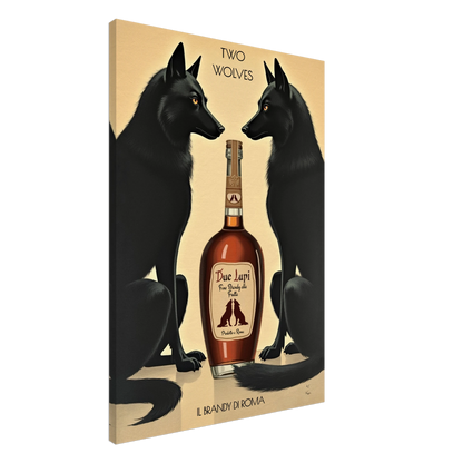 Two Wolves Italian Cocktail Bar Art Print 70x100 cm 28x40″ Gallery Wrapped Canvas No Frame