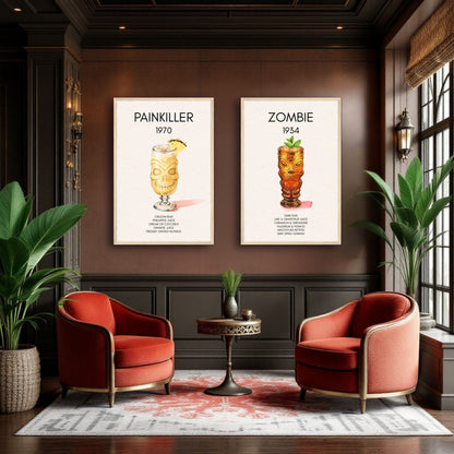 Zombie Tiki Cocktail Bar Art Print