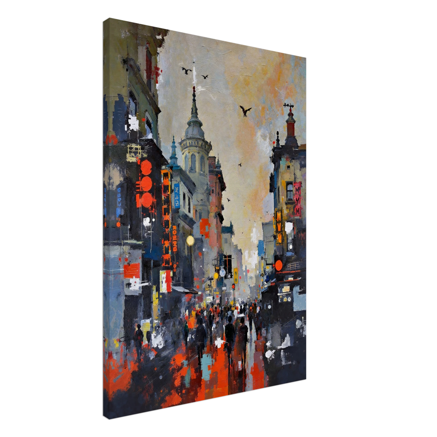 Gothic City Street Art Print - European Cityscape